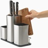 image:imageJoseph Joseph CounterStore Kitchen Utensil Holder Knife Block and Cutting Board Set Stainless SteelOnesize