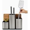 image:imageJoseph Joseph CounterStore Kitchen Utensil Holder Knife Block and Cutting Board Set Stainless SteelOnesize