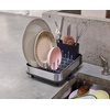 image:imageJoseph Joseph Extend Steel Plus Extendable Dish Rack Steel Small to Large Dish Drainer with Wine Glass Holder amp Drain Spout BlackGray