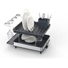 image:imageJoseph Joseph Extend Steel Plus Extendable Dish Rack Steel Small to Large Dish Drainer with Wine Glass Holder amp Drain Spout BlackGray