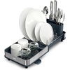 image:imageJoseph Joseph Extend Steel Plus Extendable Dish Rack Steel Small to Large Dish Drainer with Wine Glass Holder amp Drain Spout BlackGray