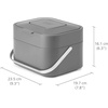 image:imageJoseph Joseph Stack Kitchen Food Intelligent Waste Compost Caddy Recycling Bin with Odor Filter 4 Litre  1 Gallon  StoneGraphite