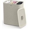 image:imageJoseph Joseph Tota Trio 90 liter238 gallon Laundry Hamper Separation Basket with lid 3 Removable Washing Bags with Handles EcruEcru