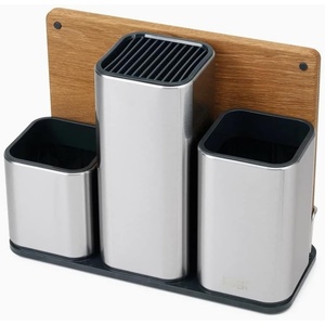 image:imageJoseph Joseph CounterStore Kitchen Utensil Holder Knife Block and Cutting Board Set Stainless SteelOnesize