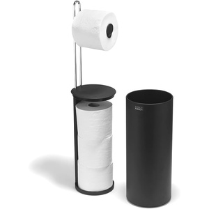 image:imageJoseph Joseph EasyStore Toilet Paper Holder Stand Concealed Storage Holds 3 Spare Rolls Gloss WhiteBlack