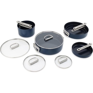image:imageJoseph Joseph Space 2Piece Nonstick Frying Pan Skillet Set Nesting Design with Folding Handles Ceramic Coating Induction amp Oven Safe10pc
