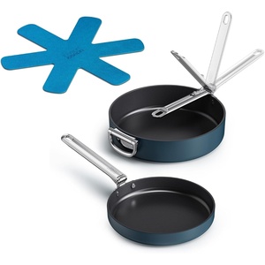 image:imageJoseph Joseph Space 2Piece Nonstick Frying Pan Skillet Set Nesting Design with Folding Handles Ceramic Coating Induction amp Oven Safe2pc