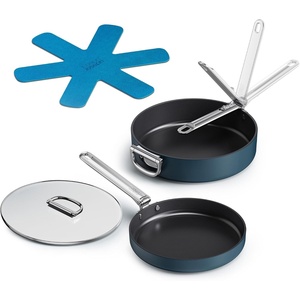 image:imageJoseph Joseph Space 2Piece Nonstick Frying Pan Skillet Set Nesting Design with Folding Handles Ceramic Coating Induction amp Oven Safe3pc