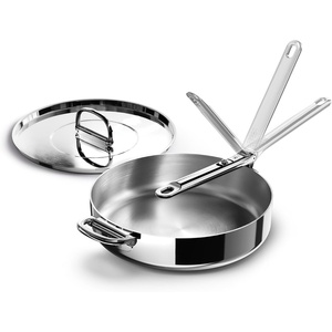 image:imageJoseph Joseph Space Steel 95 Nonstick StainlessSteel Frying Pan Skillet with Folding Handle Ceramic Coating Induction amp Oven Safe35qt