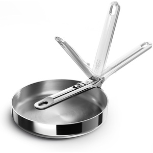 image:imageJoseph Joseph Space Steel 95 Nonstick StainlessSteel Frying Pan Skillet with Folding Handle Ceramic Coating Induction amp Oven Safe8