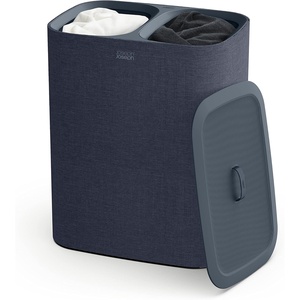 image:imageJoseph Joseph Tota Trio 90 liter238 gallon Laundry Hamper Separation Basket with lid 3 Removable Washing Bags with Handles EcruDark Blue