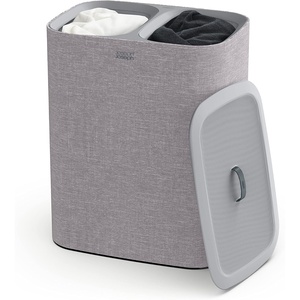 image:imageJoseph Joseph Tota Trio 90 liter238 gallon Laundry Hamper Separation Basket with lid 3 Removable Washing Bags with Handles EcruGray
