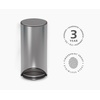 image:imageJoseph Joseph Arc 30L79 Slimline Pedal Bin with Easy Push Pedal Liner Pocket Odor Seal SoftClose Lid FingerprintProof Removable Inner Bucket Stainless SteelStainless Steel