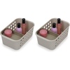image:imageJoseph Joseph EasyStore  Bathroom essentials Storage Basket Organiser with Moveable tray Ecru Small1 Count Pack of 2