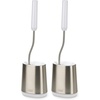 image:imageJoseph Joseph Flex Lite Silicone Toilet Brush with Slimline Holder Set Flexible Head drip AntiClog deep Clean  Stainless Steel2 pack