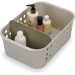 image:imageJoseph Joseph EasyStore  Slimline Bathroom essentials Storage Basket Organiser with moveable pot and divider EcruLarge Pack of 1