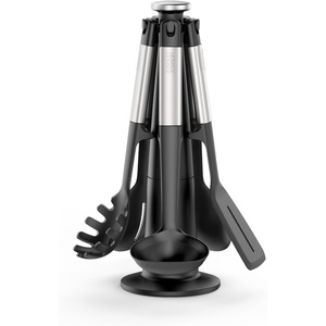 image:imageJoseph Joseph Elevate 5piece Silicone Kitchen Utensils Carousel BPA Free Heat Resistant Non Stick Utensil Set Weighted Stainless Steel HandlesUtensils Set
