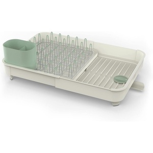 image:imageJoseph Joseph Extend Expandable Dish Drainer Rack with Removable Flatware Holder Swivel Draining Spout  StoneSage GreenLight StoneSage