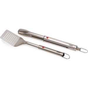 image:imageJoseph Joseph GrillOut 2piece Stainless Steel BBQ Utensil Set Turner amp Tongs Retractable Hfor compact storage Easyclean2 piece