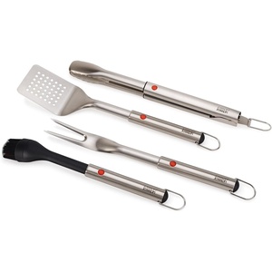 image:imageJoseph Joseph GrillOut 2piece Stainless Steel BBQ Utensil Set Turner amp Tongs Retractable Hfor compact storage Easyclean5 piece