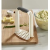 image:imageJoseph Joseph 20140 EasyMash Plastic Potato Masher Ergonomic with Nonslip Grip and Panscraping Edges Dishwasher Safe Onesize White
