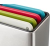 image:imageJoseph Joseph Folio Icon 4Piece Multi Colour coded Cutting Board Set with Japanese Stainless Steel Knife Slimline case for organized Kitchen storage SilverSilver