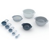 image:imageJoseph Joseph Nest 9 Plus 9 Piece Compact Food Preparation Set with Mixing Bowls Measuring Cups Sieve and Colander Stainless SteelBlue