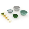 image:imageJoseph Joseph Nest 9 Plus 9 Piece Compact Food Preparation Set with Mixing Bowls Measuring Cups Sieve and Colander Stainless SteelOpal