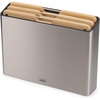 image:imageJoseph Joseph Folio 3Piece Premium Bamboo Cutting Board Set Slimline Stainless Steel Case for Organized Kitchen StorageBamboo