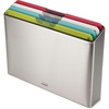 image:imageJoseph Joseph Folio 4Piece Multi Colour coded Cutting Board Set Slimline case for organized Kitchen storage SilverMulticolourStainless Steel