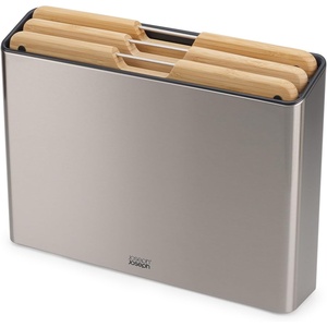 image:imageJoseph Joseph Folio 3Piece Premium Bamboo Cutting Board Set Slimline Stainless Steel Case for Organized Kitchen StorageBamboo