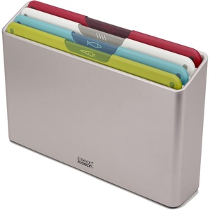 image:imageJoseph Joseph Folio 4Piece Multi Colour coded Cutting Board Set Slimline case for organized Kitchen storage SilverMulticolourSilver
