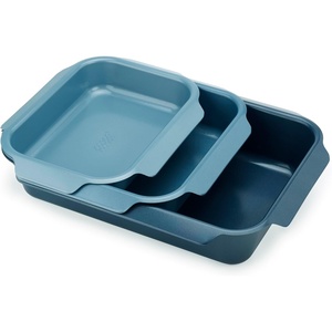 image:imageJoseph Joseph Nest Bakeware and Roasting Pan Set of 3 Stackable Oven Trays Carbon Steel Baking Pans with NonStick Coating EasyPull Handles Organized Kitchen StorageSet of 3 Small  Medium  Large