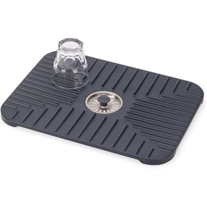 image:imageJoseph Joseph SinkShield Sink Saver Mat with Removable Draining Plug NonSlip Quick Drainage Large AnthraciteLarge