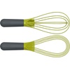 image:imageJoseph Joseph Twist Whisk 2In1 Collapsible Balloon and Flat Whisk Silicone Coated Steel Wire Sky BlueGrayGreen Pack of 2
