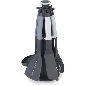 image:imageJoseph Joseph Carousel Nylon Kitchen Utensil Tool and Gadget Set with Rotating Storage Stand 6Piece Non Stick Tools with Ergonomic Handles MulticolorBlue