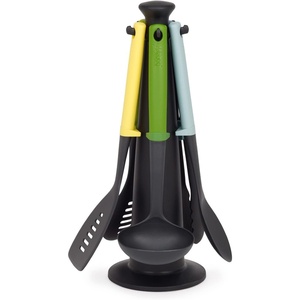 image:imageJoseph Joseph Duo 5Piece Utensil Set with Storage Stand Complete Set with Integrated Tool Rests for Hygiene HeatResistant Nylon Heads Perfect for NonStick Cookware