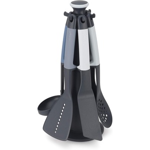 image:imageJoseph Joseph Elevate  Kitchen tools amp gadgets Carousel 6Piece Utensil Set with rotating stand Ergonomic silicone handles non stick head Sage GreenBlue