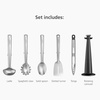 image:imageJoseph Joseph Elevate Excel Stainless Steel Kitchen Utensils with Rotating Stand 5 Piece SetStainless Steel Handles