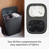 image:imageJoseph Joseph Tota 2 Laundry Hamper 90L Double Sorter Removable Bags